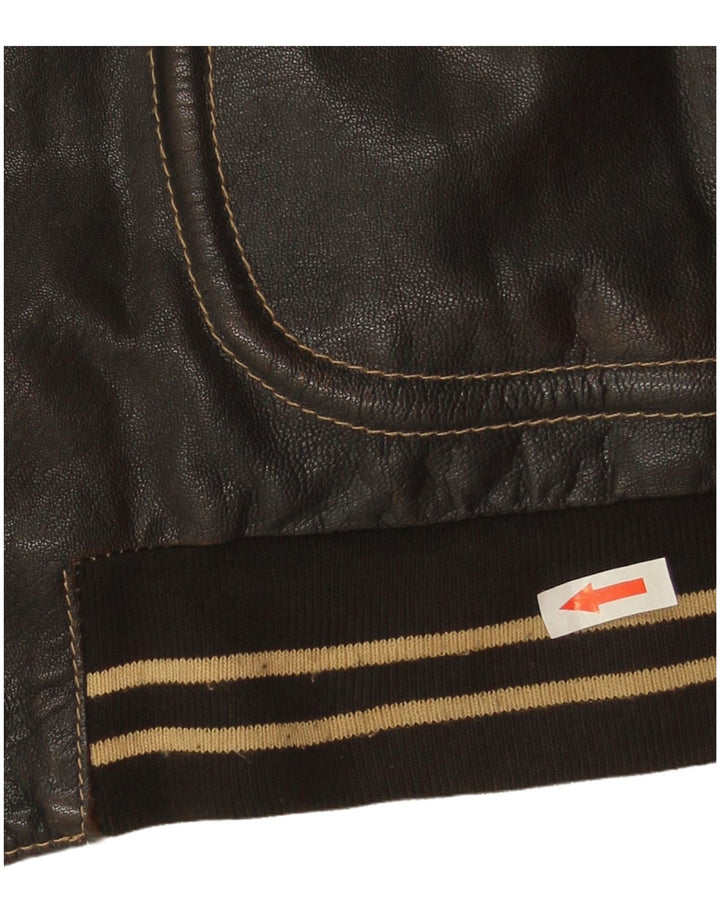 Vintage męska kurtka skórzana IT 52 XL brązowa skóra