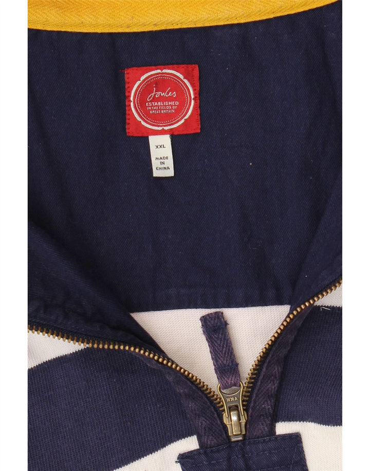 Męski sweter z zamkiem błyskawicznym Joules 2XL w kolorze granatowym w paski