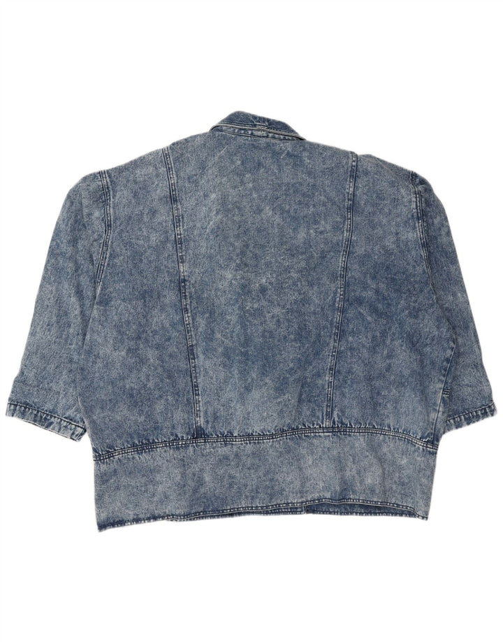 Damska kurtka dżinsowa oversize VINTAGE z podwójnymi piersiami EU 54 5XL niebieska