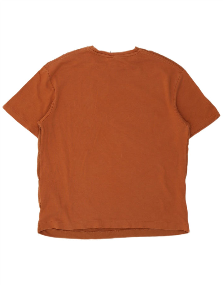 Męski T-shirt Zara, duży, brązowy, bawełniany