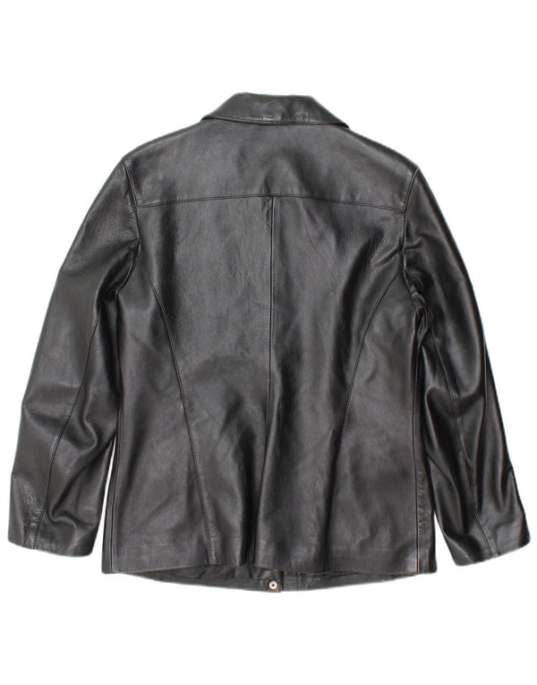 Principles Damska kurtka skórzana Petite UK 12, średnia czarna skóra