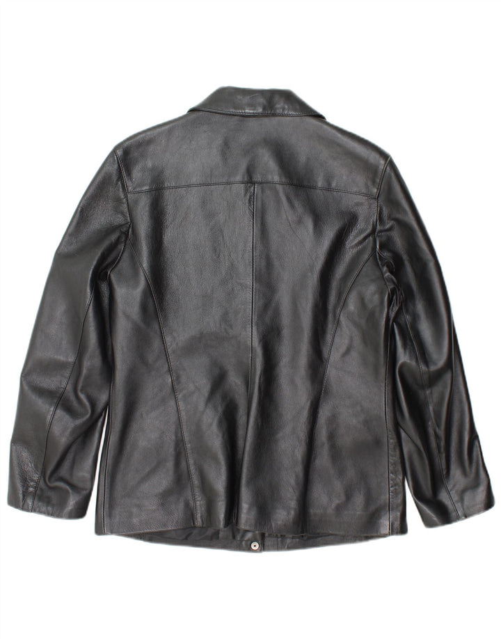 Principles Damska kurtka skórzana Petite UK 12, średnia czarna skóra