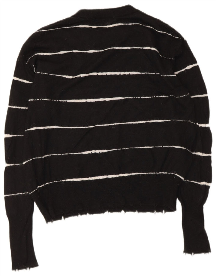 Damski sweter oversize z okrągłym dekoltem Zara UK 10 w małe czarne paski