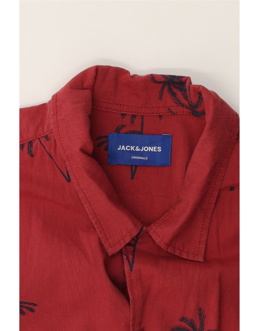 JACK & JONES Mens Short Sleeve Shirt Medium Red Cotton Hawaiian Vintage Jack & Jones and Second-Hand Jack & Jones from Messina Hembry 