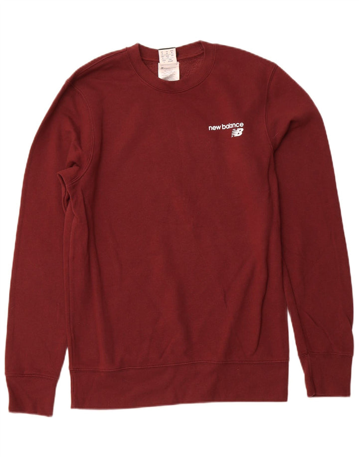 Męski sweter bluzowy NEW BALANCE Średni bordowy bawełniany