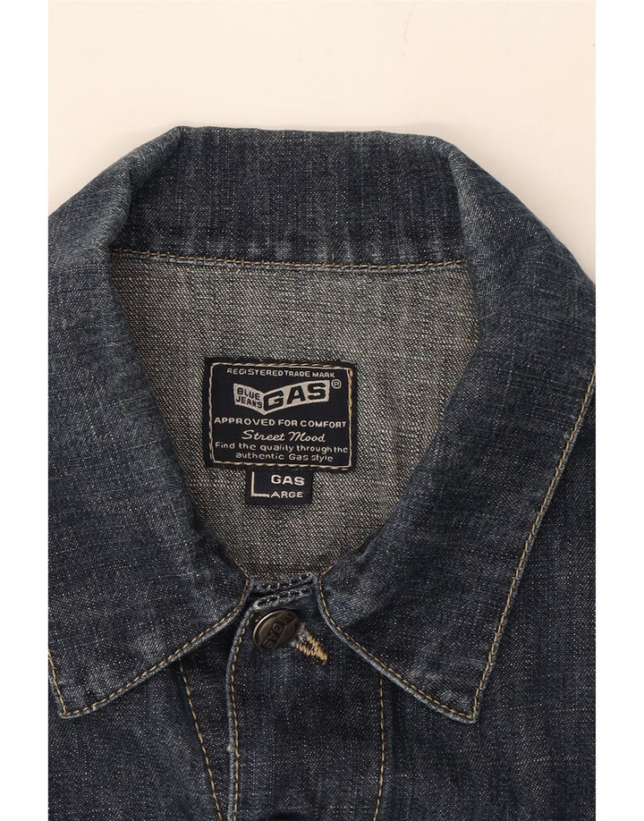 GAS Womens Denim Jacket UK 14 Large Navy Blue Cotton Vintage Gas and Second-Hand Gas from Messina Hembry 