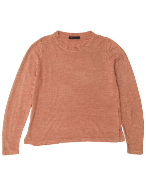 Marks & Spencer Damski sweter z dekoltem w łódkę UK 14, duży, różowy, akrylowy