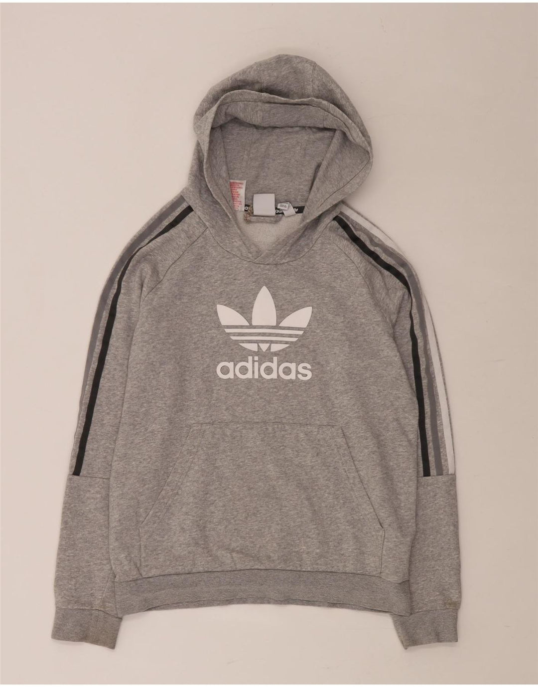 Chłopięcy sweter z kapturem ADIDAS z grafiką 13-14 lat, szara bawełna w plamki