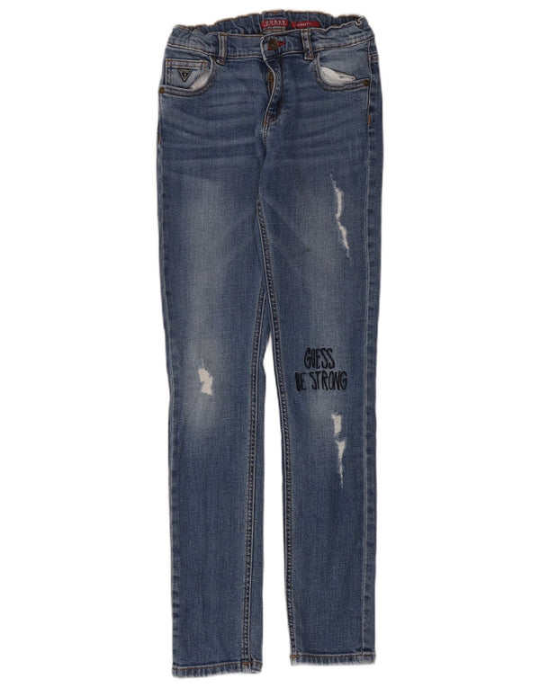 Guess Dziewczęce Dżinsy Skinny Distressed 11-12 lat W26 L30 Niebieskie Designerskie