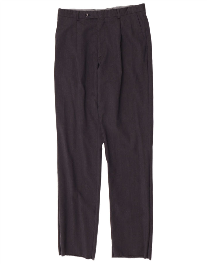 Męskie proste spodnie garniturowe Trussardi IT 48 Medium W32 L34 Granatowe
