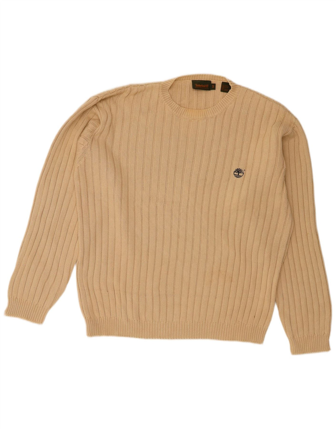 Męski sweter Timberland z okrągłym dekoltem, średnio beżowy, bawełniany