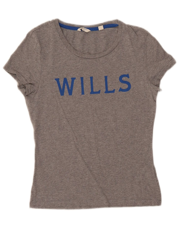 Damska koszulka z grafiką Jack Wills Top UK 6, mała, szara, nakrapiana bawełna