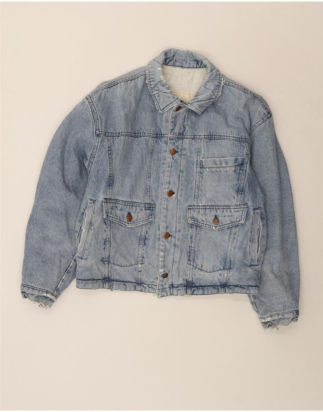 Męska kurtka dżinsowa Sisley Sherpa UK 40, duża niebieska bawełna