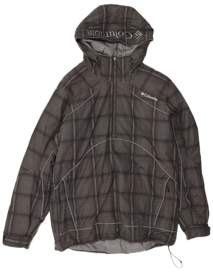 Męska wyściełana kurtka z kapturem Columbia UK 38 Średni szary nylon w kratkę