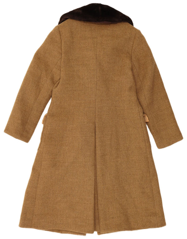 Dwurzędowy płaszcz damski w stylu vintage UK 8 Small Brown