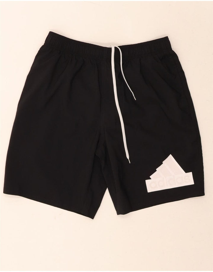 ADIDAS Mens Graphic Sport Shorts Medium  Black Polyester Vintage Adidas and Second-Hand Adidas from Messina Hembry 