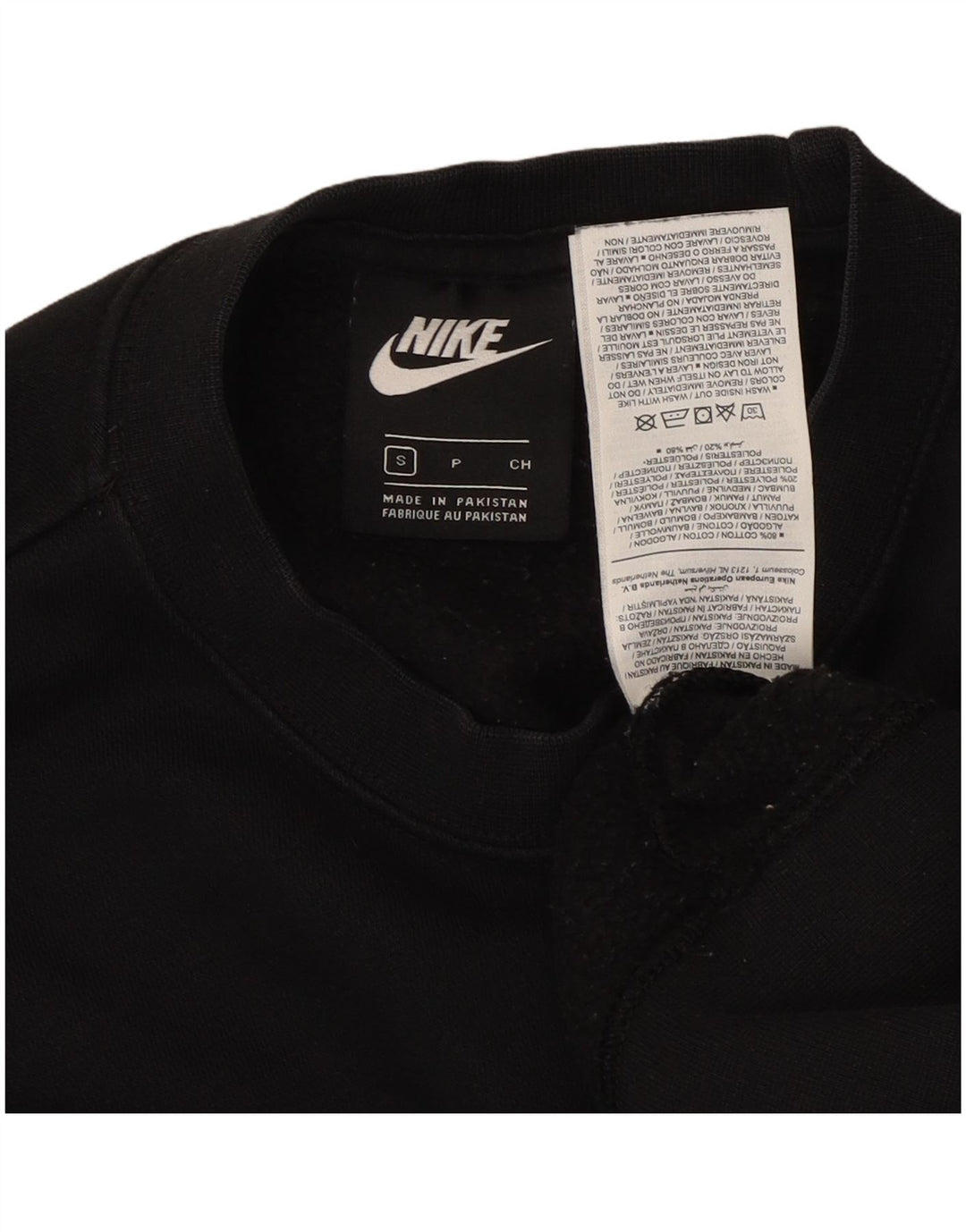 Damski sweter typu Crop Oversize NIKE, UK 10, mały, czarny, bawełniany