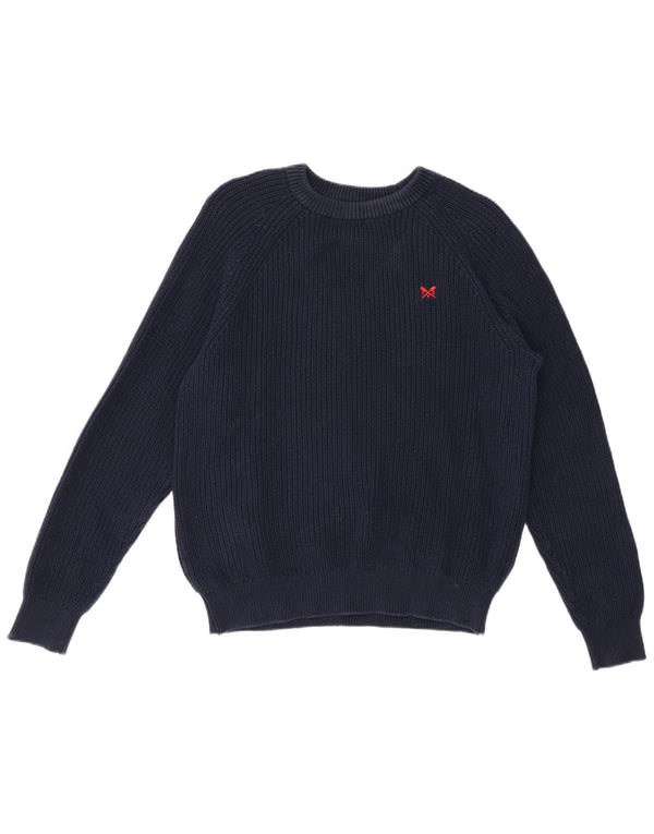 CREW CLOTHING Damski sweter z dekoltem w łódkę UK 14 Średni granatowy