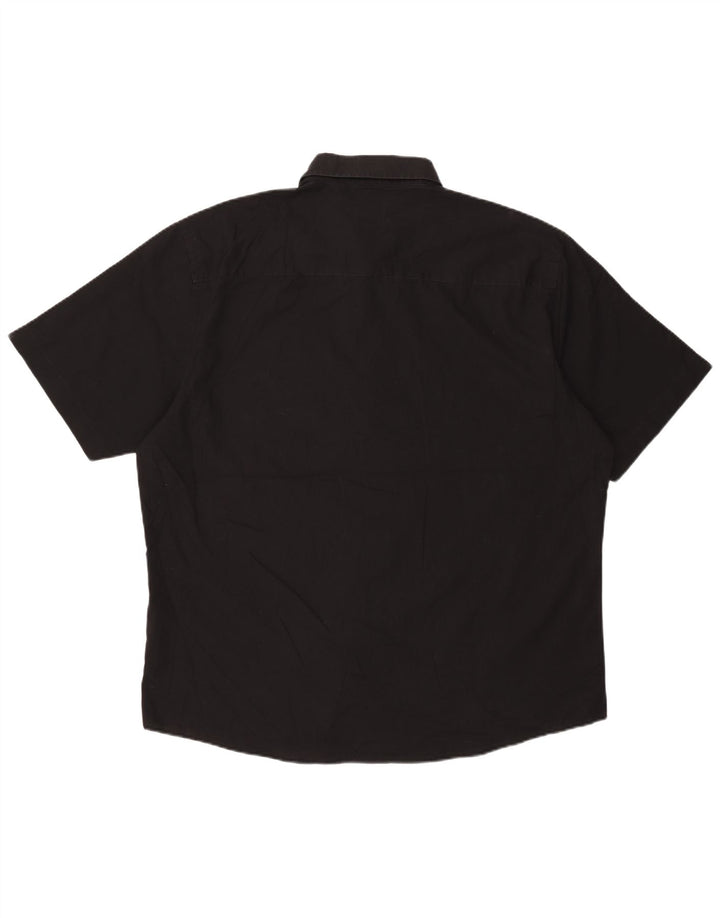 Męska koszula z krótkim rękawem Pierre Cardin o regularnym kroju, 3XL, czarny poliester