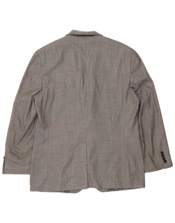 Męska marynarka zapinana na 2 guziki Chaps UK 40, duża szara, poliestrowa jodełka