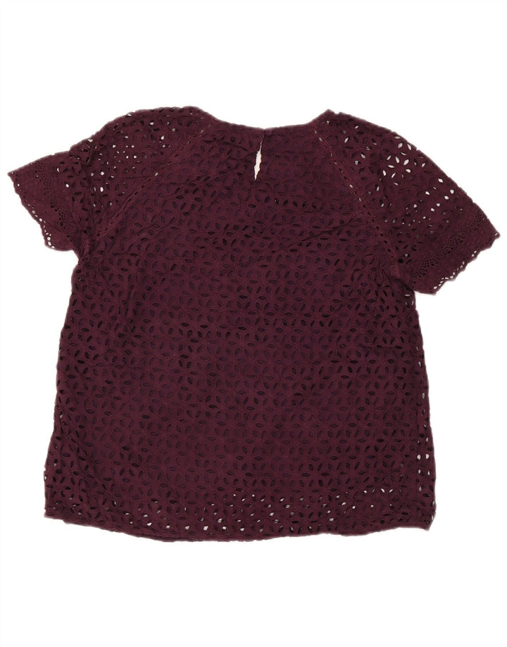 Damska bluzka J. CREW US 8, średni fiolet, bawełna w kwiaty