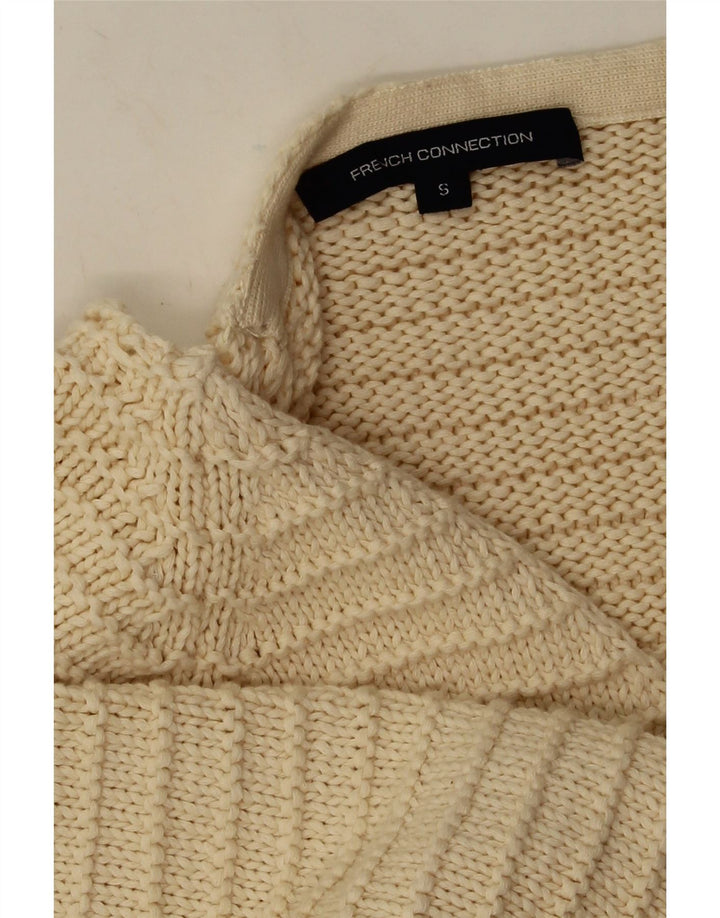 Damski sweter rozpinany French Connection UK 10, mały, w kolorze złamanej bieli