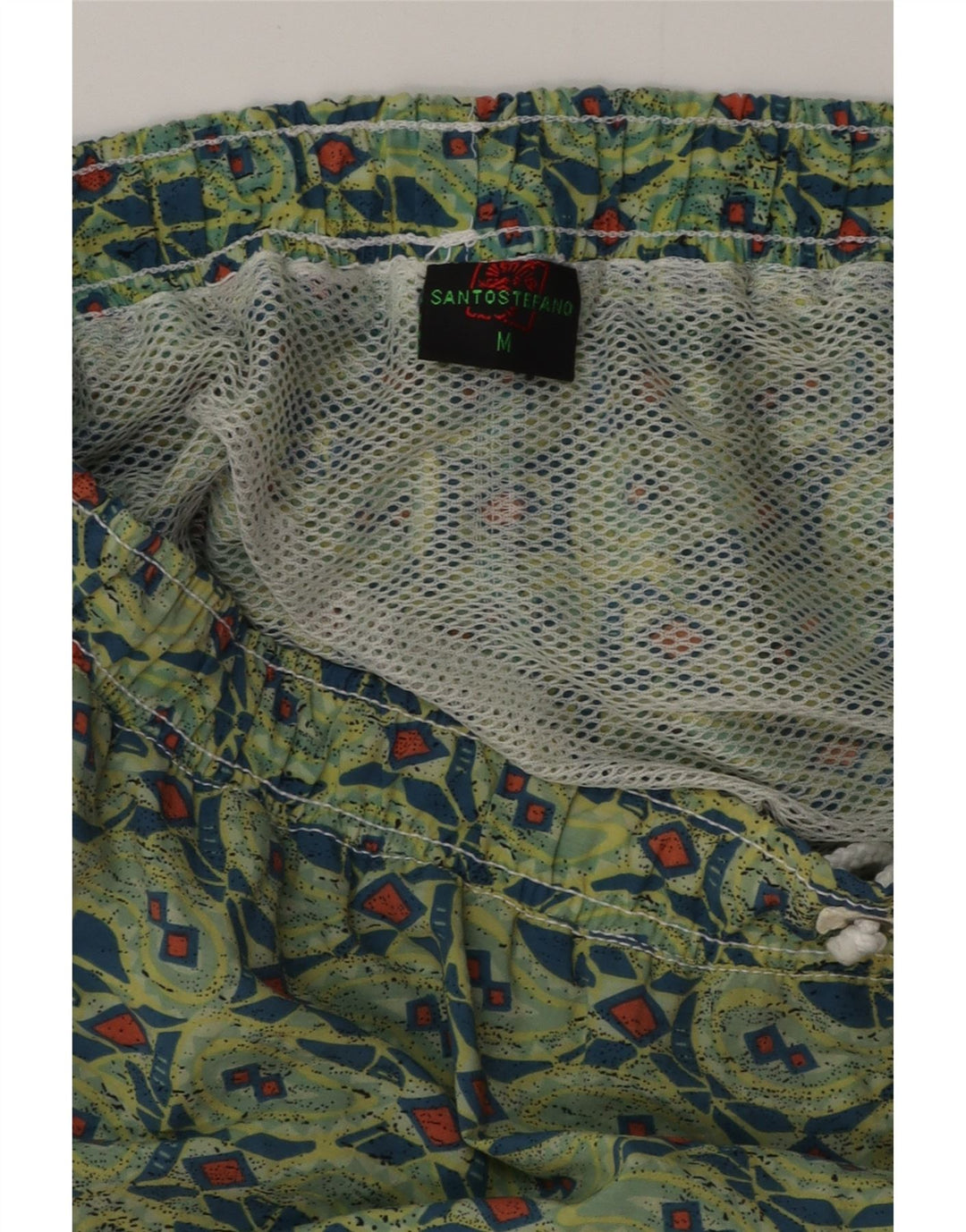 Męskie spodenki kąpielowe SANTO STEFANO Średni zielony geometryczny poliamid