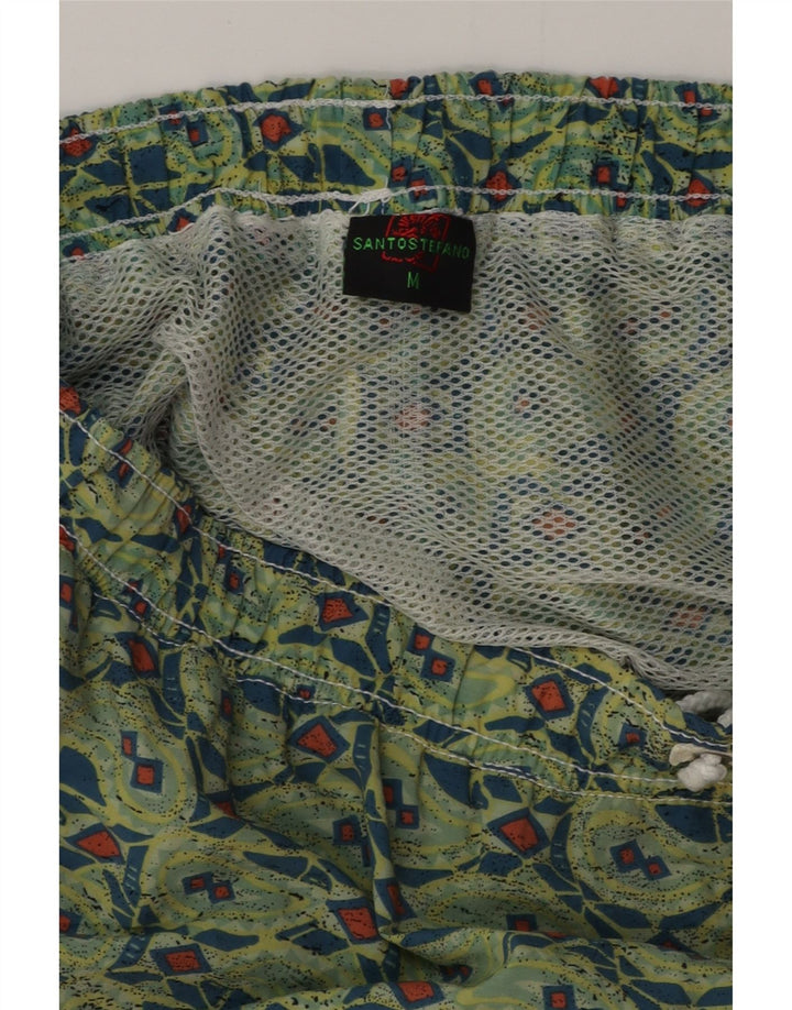 Męskie spodenki kąpielowe SANTO STEFANO Średni zielony geometryczny poliamid