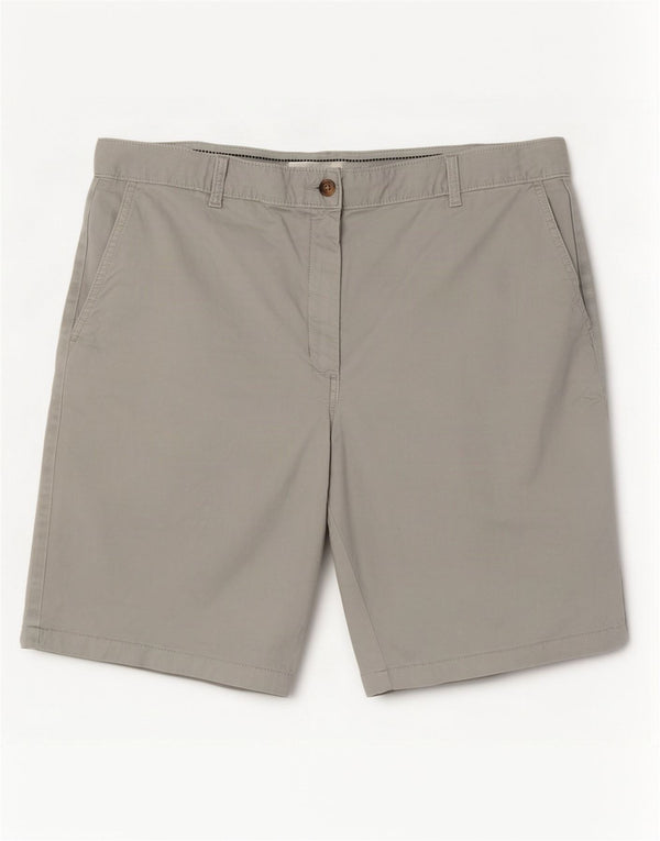Marks & Spencer Womens Chino Shorts UK 16 Large W36 Grey Cotton