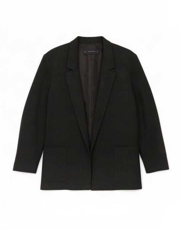 Zara Womens Open Blazer Jacket UK 14 Large Black
