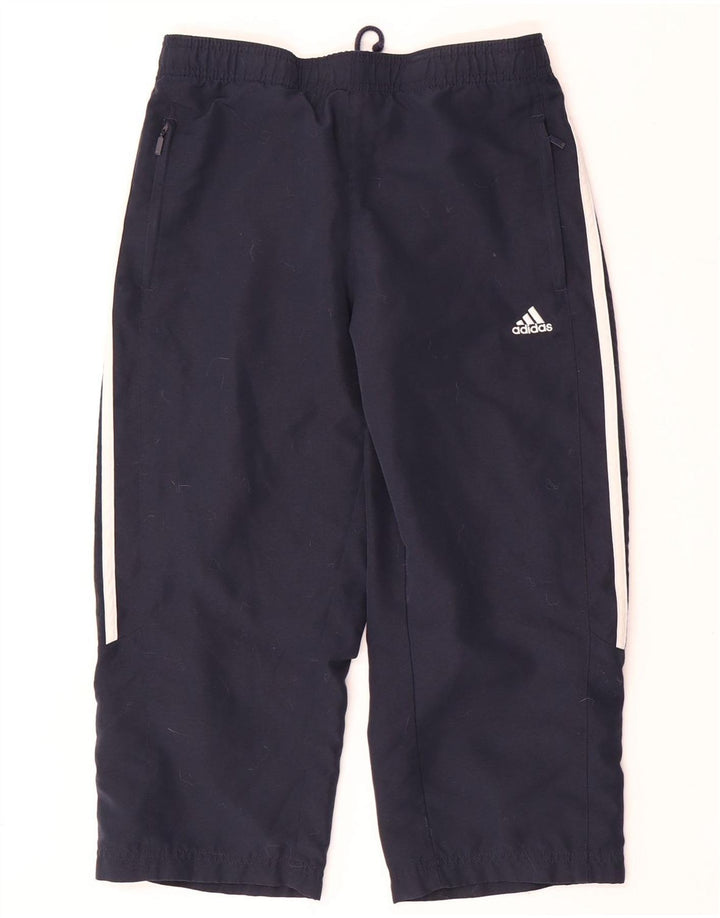 Damskie spodnie dresowe Adidas Capri UK 10, małe, granatowe, poliestrowe