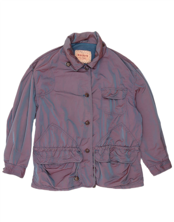 Vintage damska kurtka oversize IT 44, średni niebieski poliamid