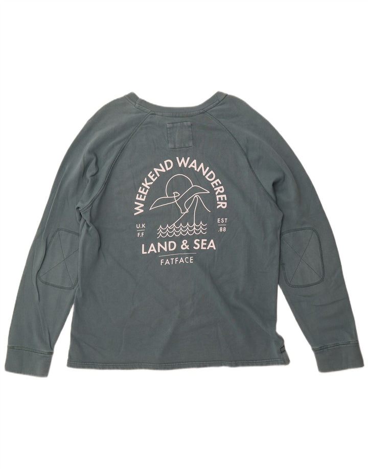 Męska bluza z grafiką Fat Face, duża, zielona bawełna