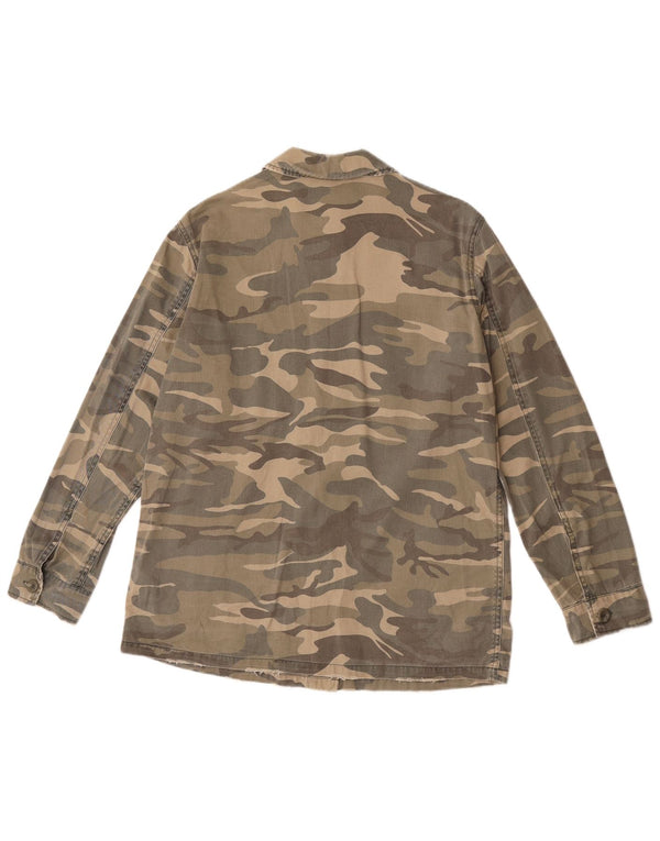 Damska koszula wojskowa Topshop UK 10, mała, bawełniana w kamuflażu khaki