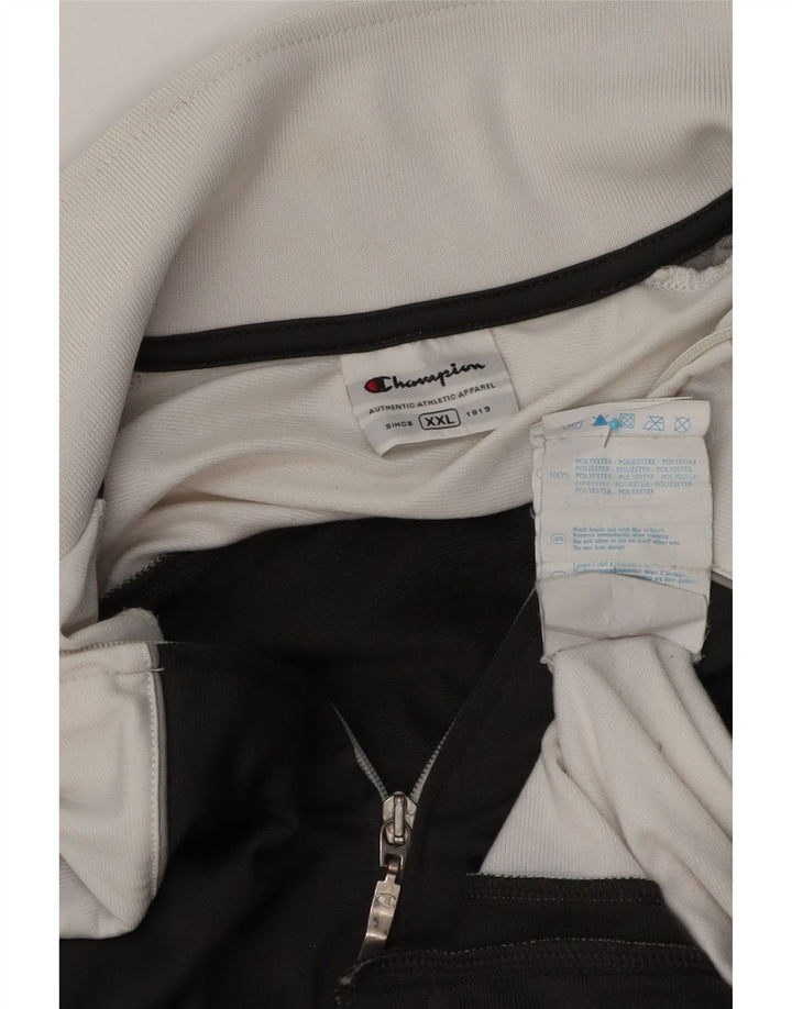 Męska kurtka dresowa Champion 2XL Czarny poliester z blokami kolorów