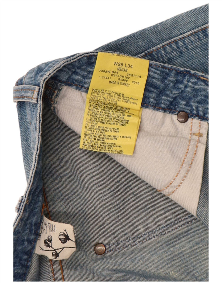 Wrangler Damskie Megan Distressed Bootcut Jeansy W28 L34 Niebieskie Bawełniane