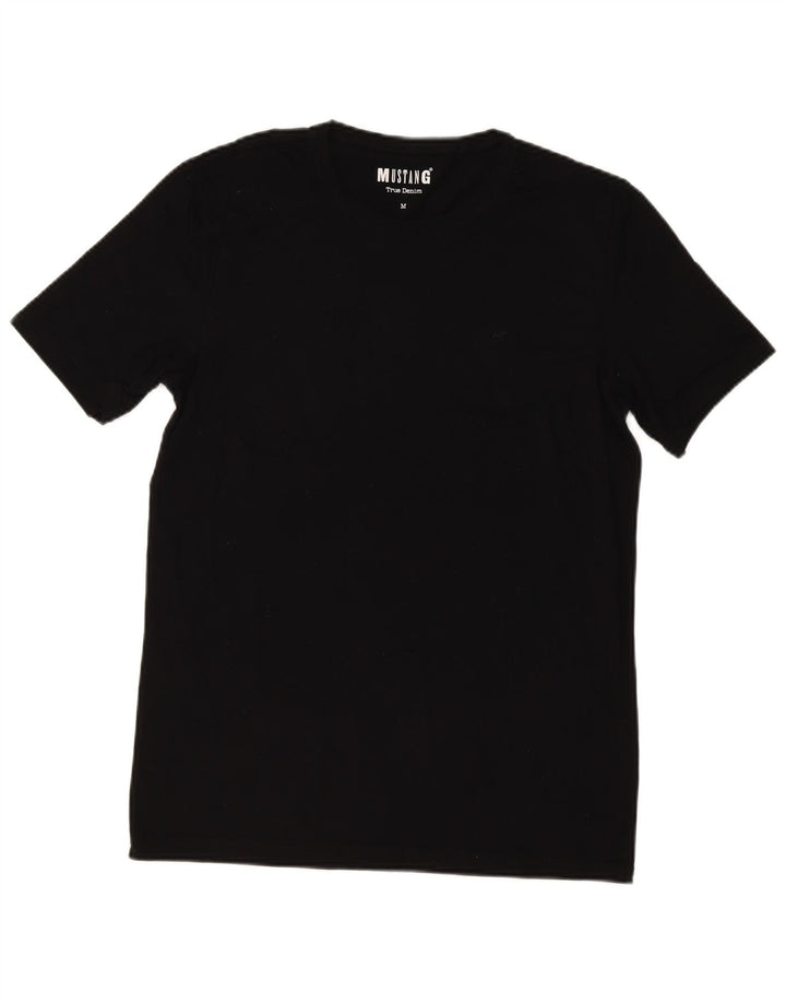MUSTANG Mens T-Shirt Top Medium Black Cotton