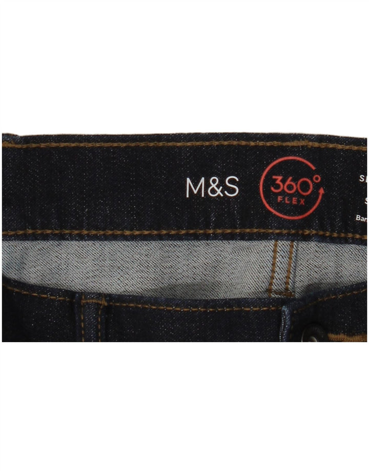 Marks & Spencer Męskie jeansy slim W38 L29 Granatowe, bawełniane