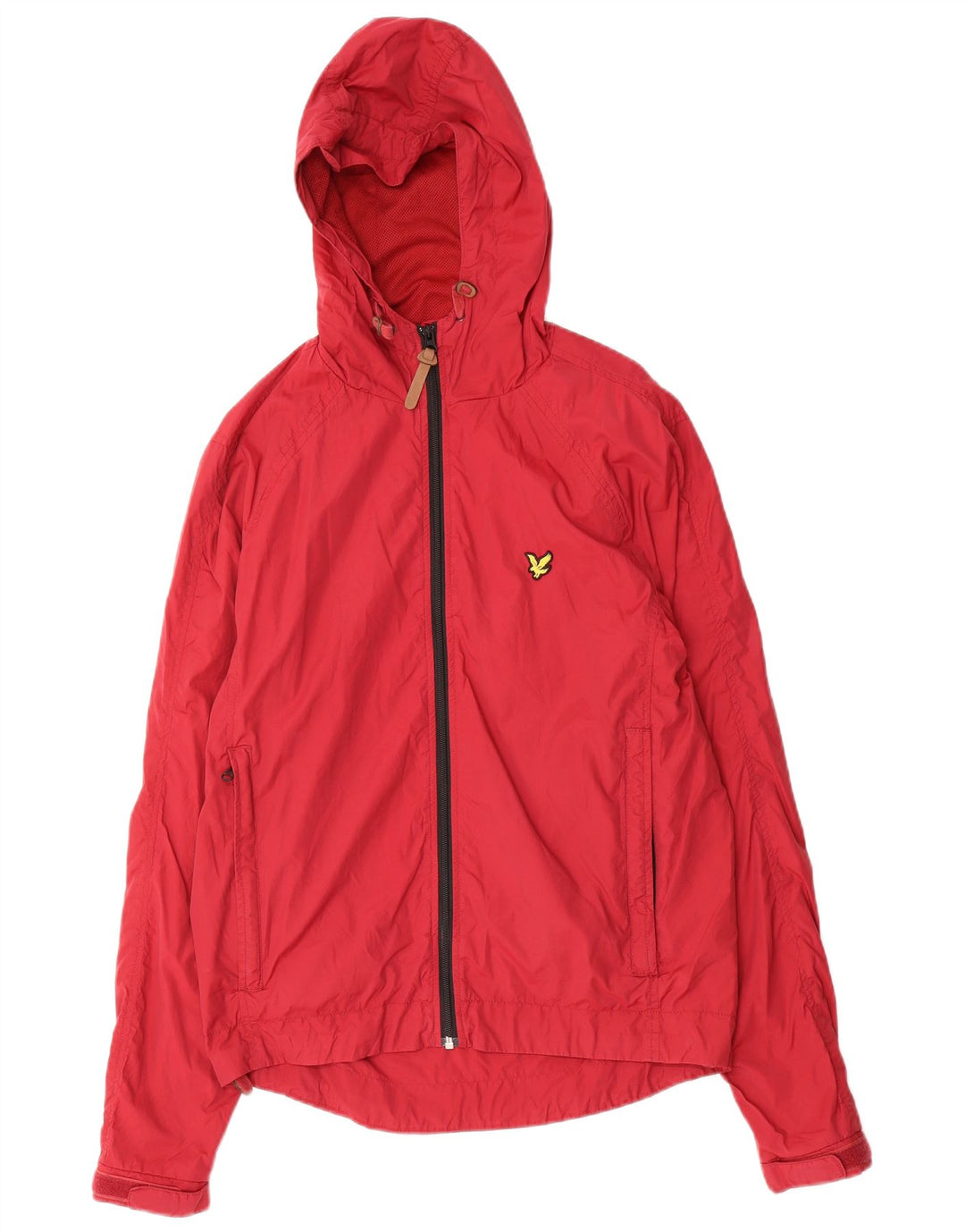 Męska kurtka przeciwdeszczowa z kapturem Lyle & Scott w stylu vintage, UK 38, średni czerwony poliamid