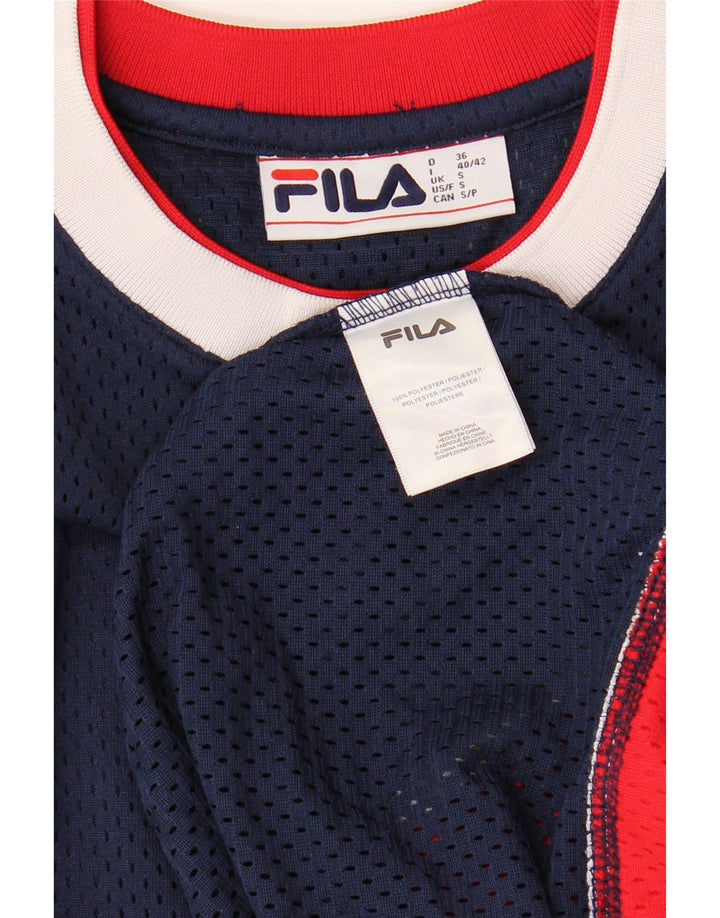 Męska koszulka z grafiką FILA, mała, granatowa