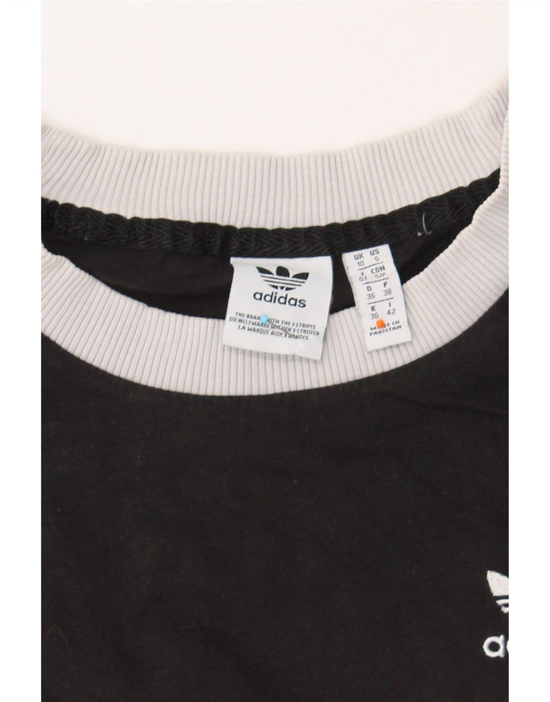 ADIDAS Womens Oversized T-Shirt Top UK 10 Small Black Vintage Adidas and Second-Hand Adidas from Messina Hembry 