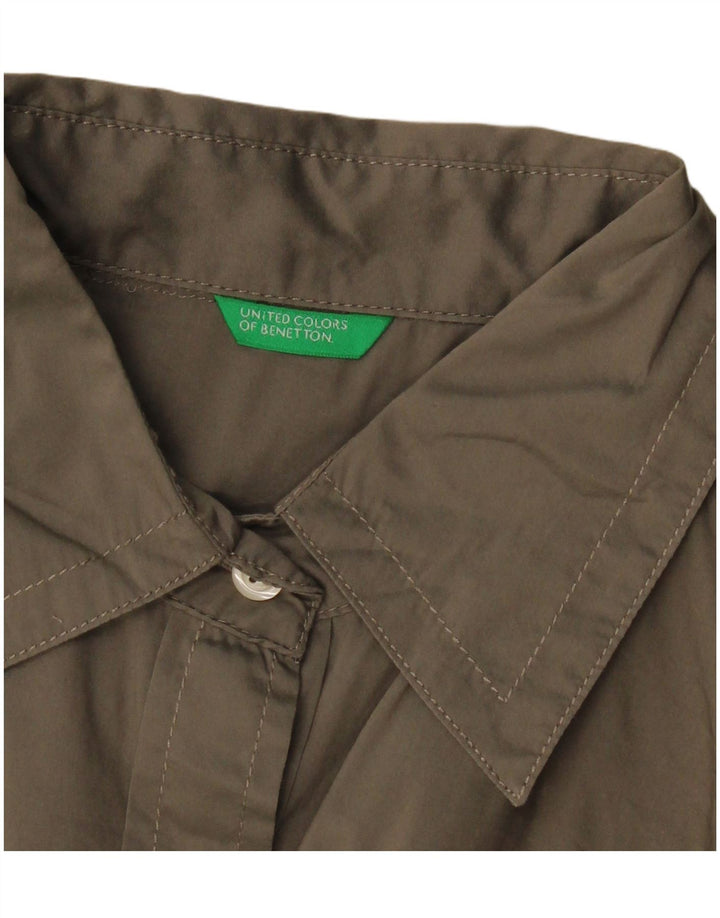 BENETTON Womens Shirt UK 14 Medium Khaki