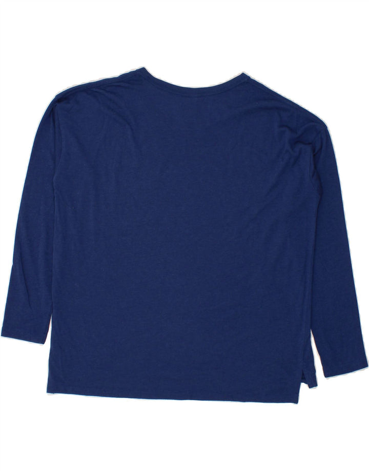 NIKE Womens Oversized Graphic Top Long Sleeve UK 10 Small Navy Blue Vintage Nike and Second-Hand Nike from Messina Hembry 