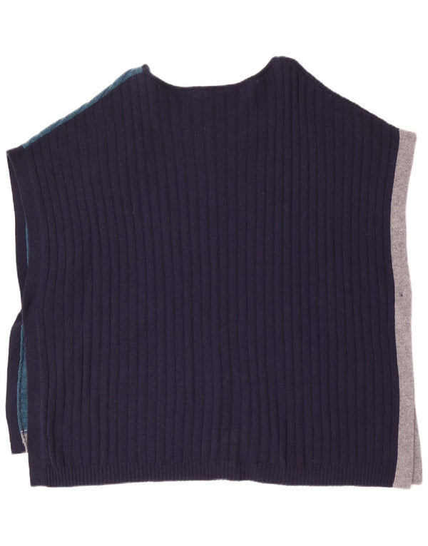 Damski sweter poncho White Stuff UK 16, duży granatowy, blok kolorów