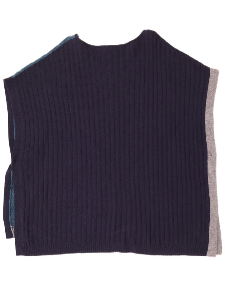 Damski sweter poncho White Stuff UK 16, duży granatowy, blok kolorów