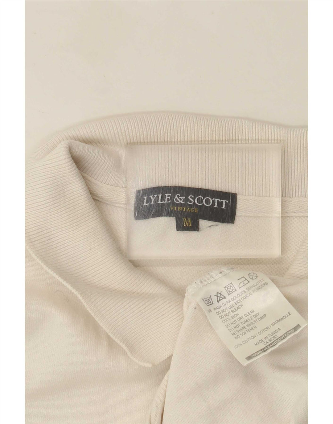 Męska koszulka polo z długim rękawem Lyle & Scott, średnia, biała, bawełniana