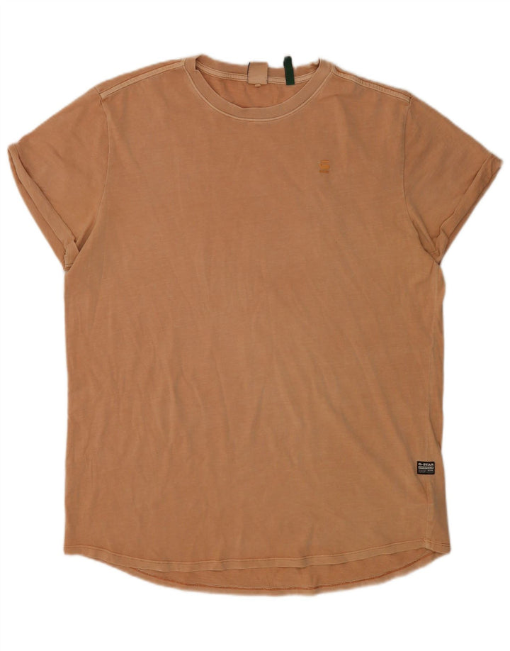 T-shirt męski G-Star XL, beżowy, bawełniany