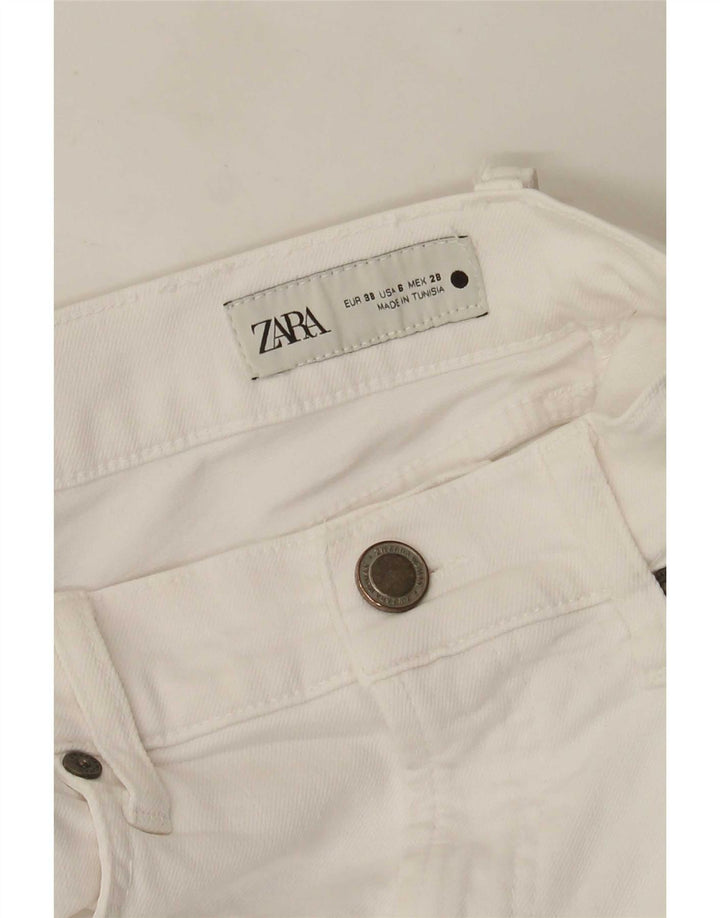 Dżinsy damskie Zara Cropped EU 38 Small W28 L26 Białe