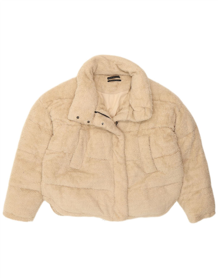 Urban Outfitters Damska, oversize'owa, wyściełana kurtka polarowa UK 14, średni beż