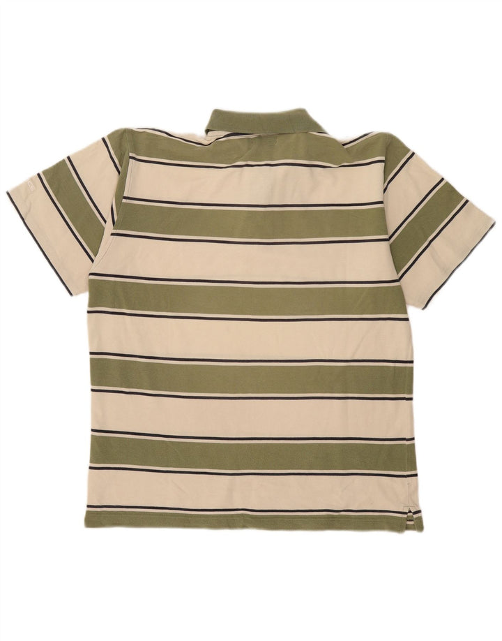 Męska koszulka polo Asics, bawełniana w paski w kolorze khaki
